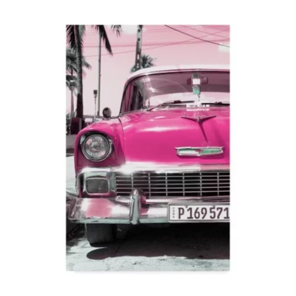 Philippe Hugonnard 'Pink Chevy Classic Car' Canvas Art, 16x24, Trademark Fine Art, Mfr#: PH01155-C1624GG